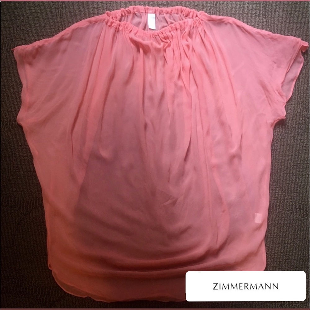 ZIMMERMANN - Silk Cinched sleeved caftan cover Top